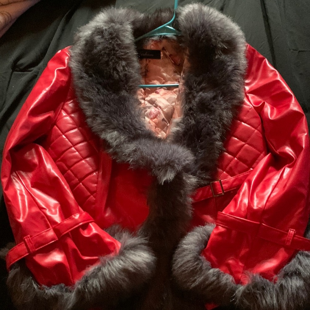 Brand new faux fur accented jacket